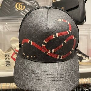 Gucci Black and Red Snake Design Hat